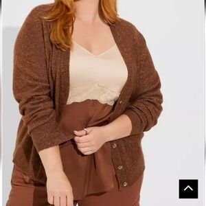 Torrid V-Neck‎ Drop Shoulder Vegan Cardigan Sweater Size 2X